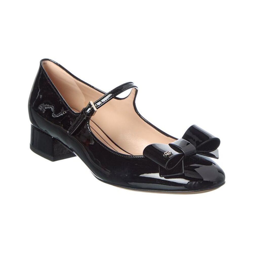 Gucci Bow Patent Ballerina Flat, Black